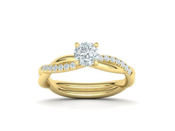 0.65ct Brilliant Cut Gold Twisted Engagement ring - 02CG03